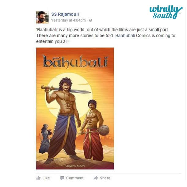 Rajamouli Tweet on Bahubali Comic poster