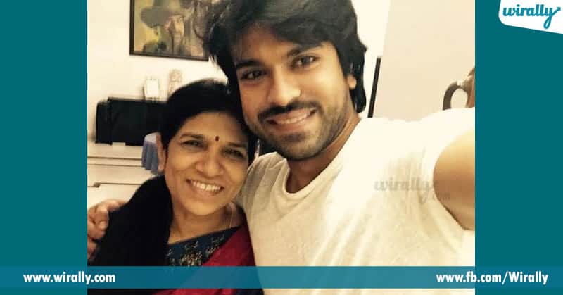 ram charan with his mother