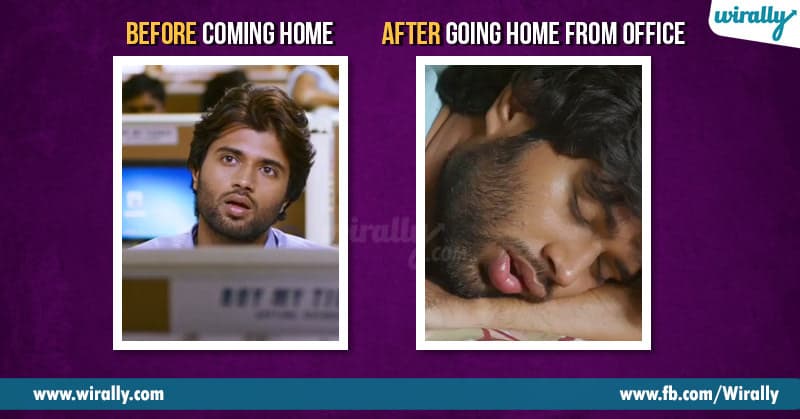 Before coming home after going home from office