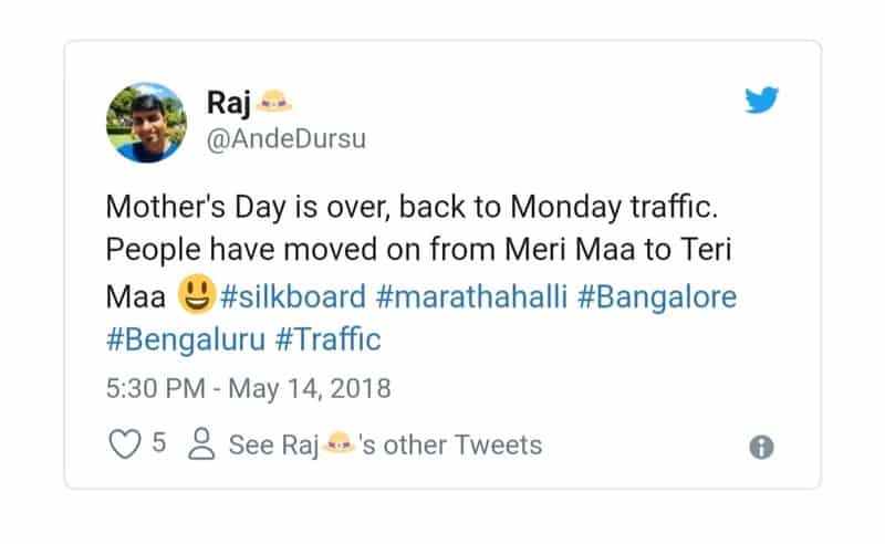 16. Bangalore Traffic Tweets