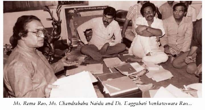 11. NTR with Chandrababu Naidu and Daggubati Venkateswar Rao