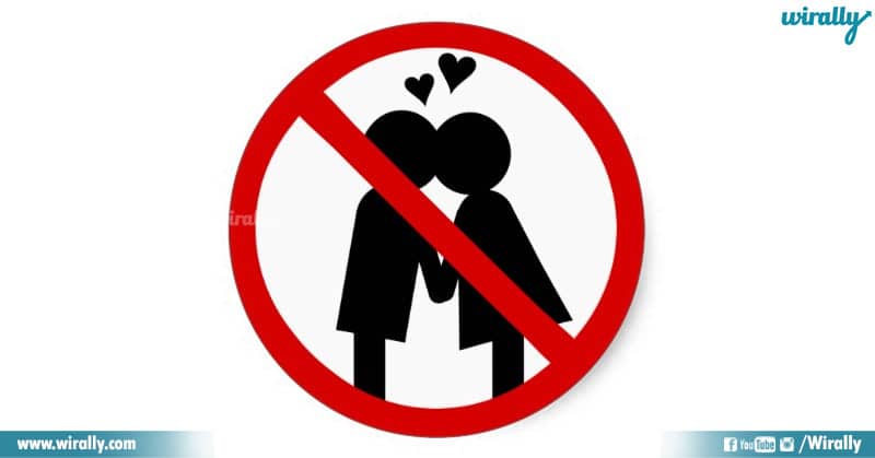 kissing in public banned in india