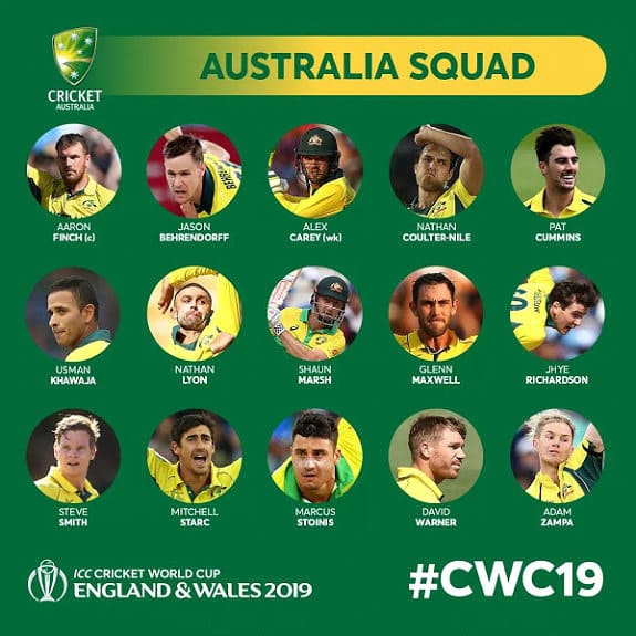 ICC cricket World Cup 2019 full Squads