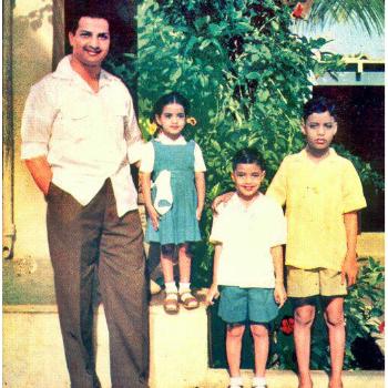 2. Balakrishna childhood pic with his father NTR, sister Purandeswari & elder brother Harikrishna