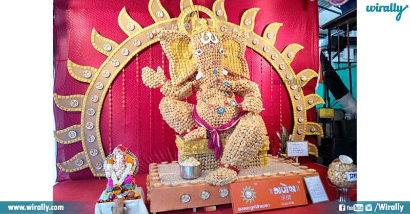 Statue of Lord Ganesha using 10,000 pani puri in mumbai