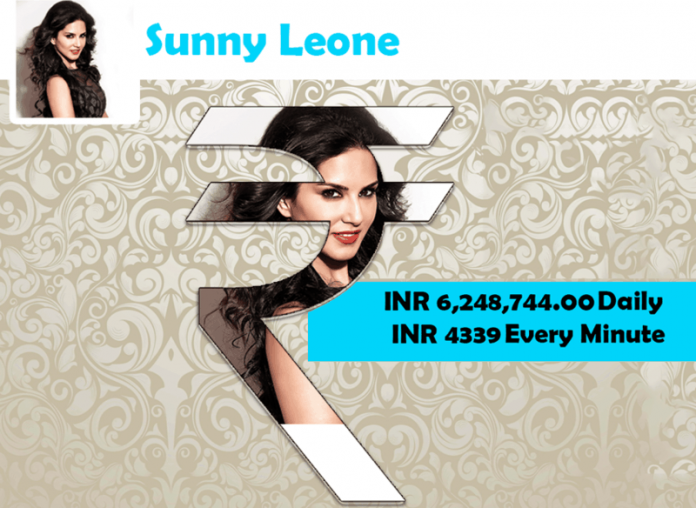 Sunny leone,Sunny leone income,Sunny leone salary,Sunny leone cost