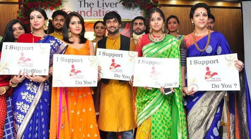 22. Nani with Rashi Khanna and others for a campaign