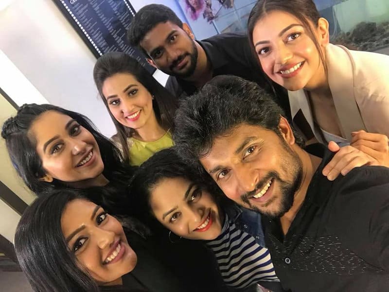 37. Nani with Regina, Nithy Menen, Kajal, Eesha Rebba and Prashanth Varma (Awe Director)