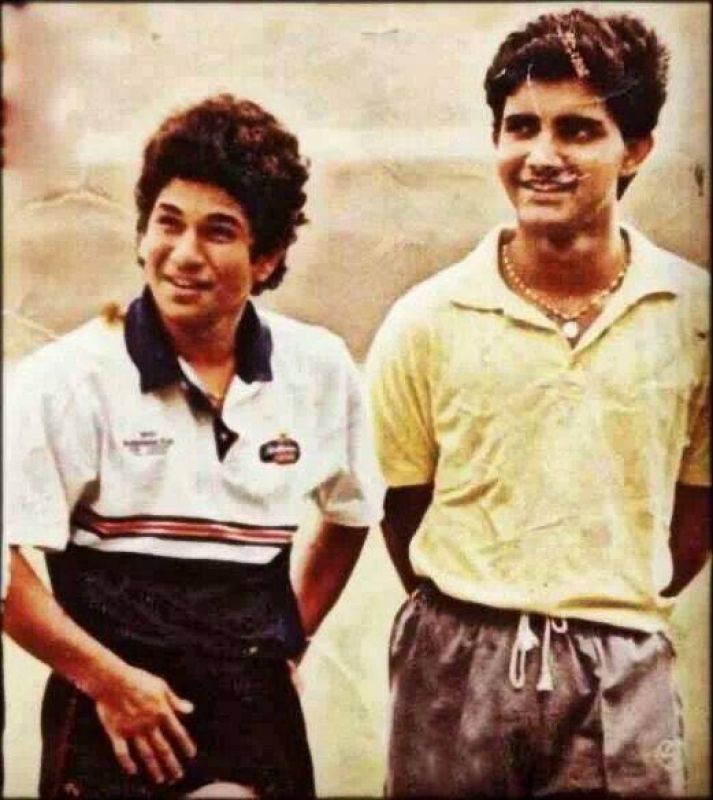 13. Sachin And Sourav Ganguly During Early Cricket Days