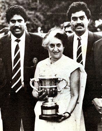 2. Kapil Dev With Indira Gandhi After 1983 Wc Victory
