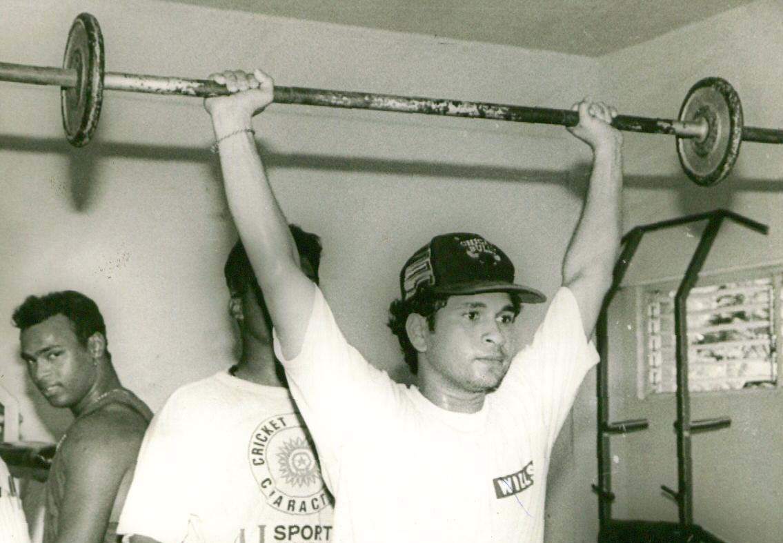 20. Rare Pic Of Young Sachin Tendulkar At Gym