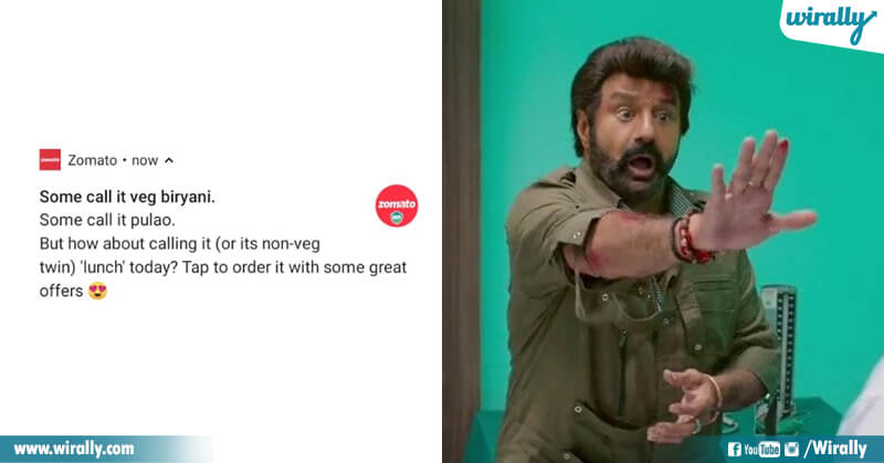 5.Zomato Notification, Balayya Babu Reaction