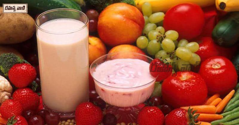 milk and fruits