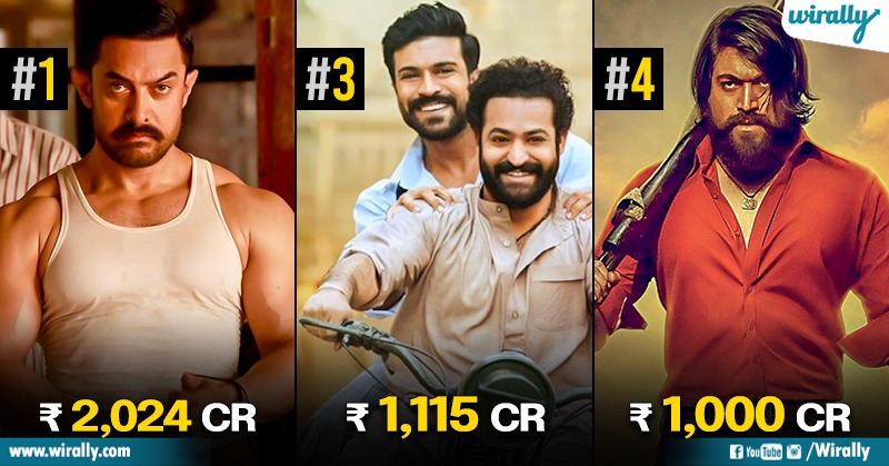 As KGF Mints 1000 Crs, Let's Take A Look At Top 10 Highest Grossing Indian Movies