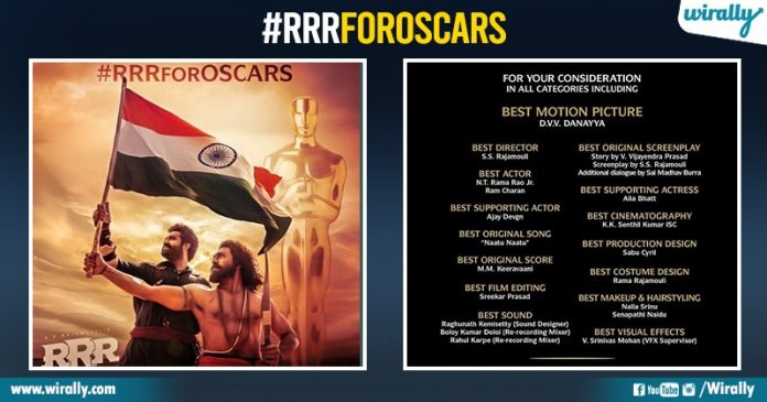 RRR Official Oscar Veta Shuru: List Of All Categories That RRR Is Going To Campaign For the Oscars