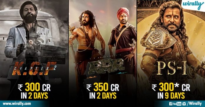 As PS-1 Made 300 Cr: Checkout The List Of 10 South Indian Movies Which Collected Rs 300+ Crores Gross & Days They Took