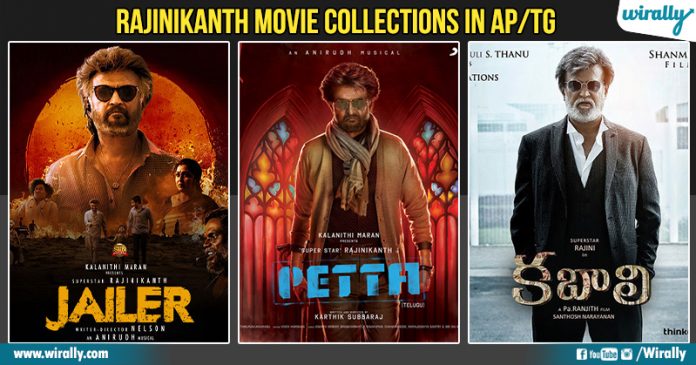 Rajinikanth Movies collections in Telugu States